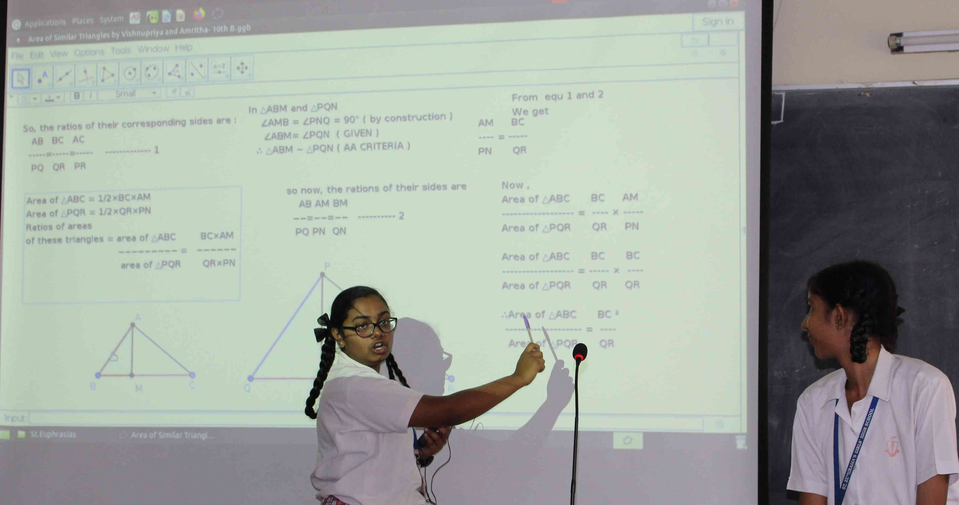 Explaining - Theorem on Area of Triangles using Geogebra